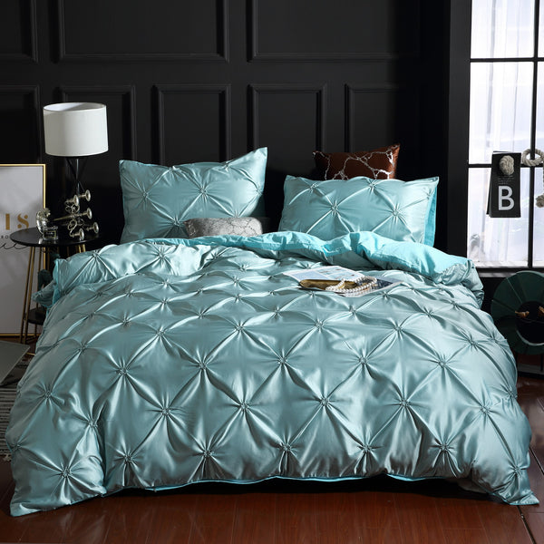 Luxury Solid Faux Silky Comfortable Quilt Cover