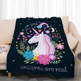 Unicorn coral fleece blanket