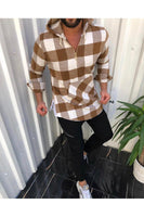 Casual plaid shirt long sleeves