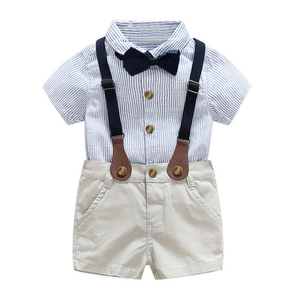 Boys gentleman polka dot bow tie suit