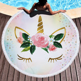 Unicorn tassel round beach towel bath towel yoga mat