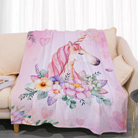 Unicorn coral fleece blanket