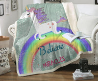 SUPER SOFT MICROFIBER UNICORN BLANKET