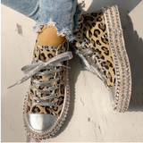 Leopard canvas shoes