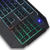 Backlit keyboard and mouse set