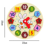 Color Cartoon Bunny Digital Clock Child Baby Early Learning Puzzle